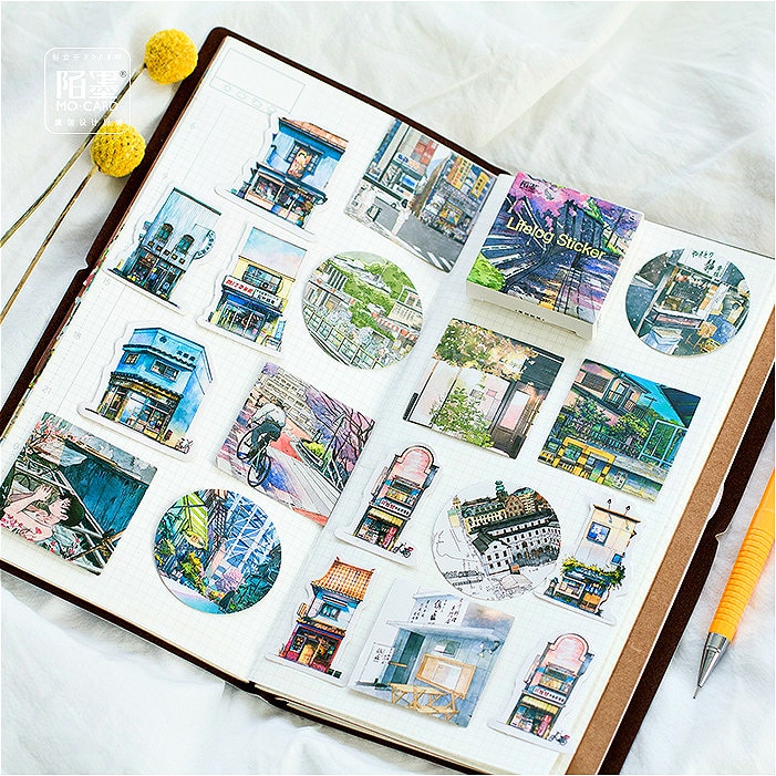 46 Pcs/pack voyage paysage papier enveloppe Style européen Message carte lettre stationnaire stockage papier autocollant
