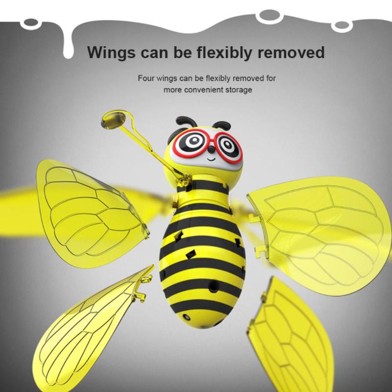 cute Bee Mini Helicopter Electronic Infrared Induction Aircraft Gesture Suspension Sensor Small Bee Aircraft Kids Toys