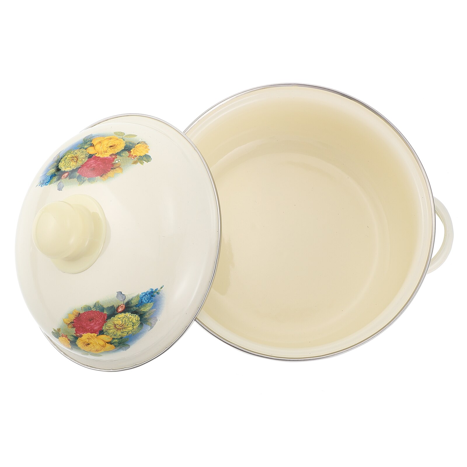 Kitchen Stockpot Enamel Soup Cooking Pot Durable Stock Pot Instant Noodle Pot