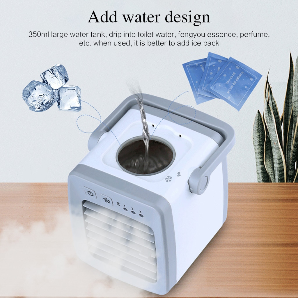 Mini Portable Air Conditioner Personal Space Air Cooler 3-in-1 Portable Mini Cooler Multi-function Humidifier & Purifier