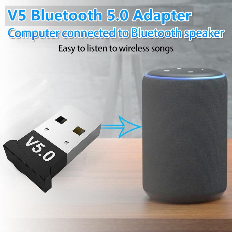 5/4/3/2/1pcs V5 Bluetooth 5.0 Adapter Support Bluetooth 5.0 Dual-mode Specification Max 24Mbps Black Portable Daily