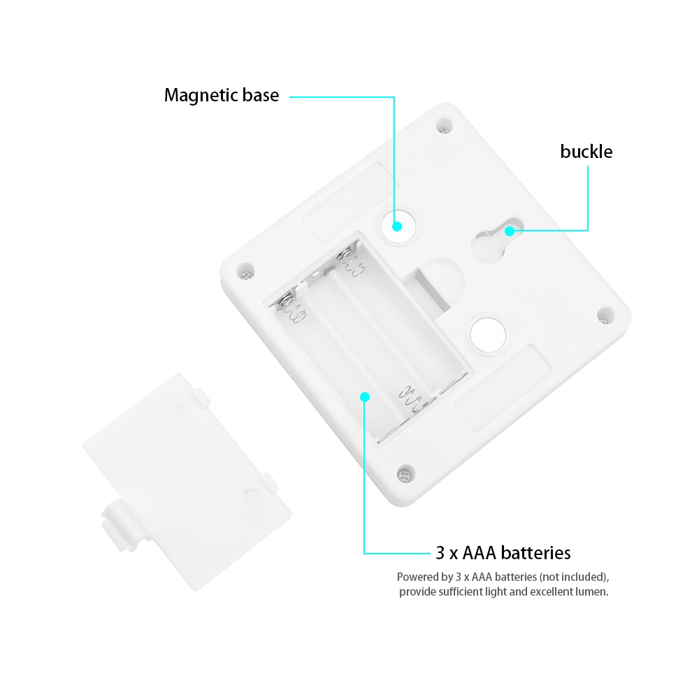Ultra Bright Magnetic Mini COB LED Wall Light Night Lights Camp Lamp Battery Operated with Switch Magic Tape for Garage Closet