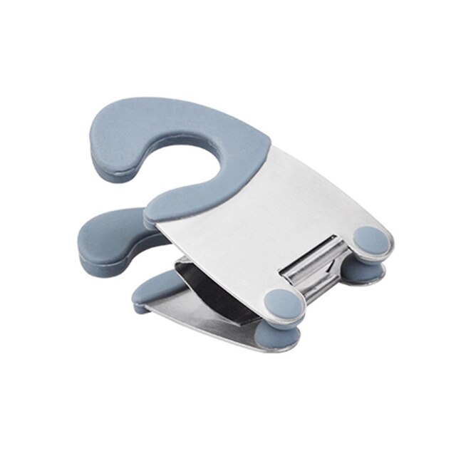 Stainless Steel Pot Side Clips Anti-scalding Stand Spoon Holder Kitchen Gadgets Convenient Rubber Pan Set Tool Cooking Utensils: Grey