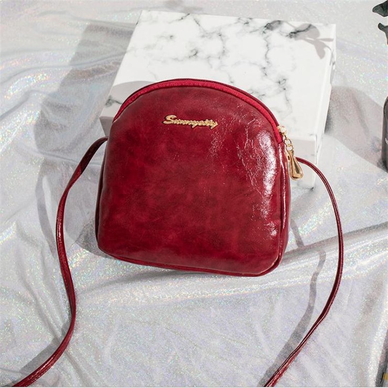 Women Mobile Phone Bag Small Shoulder Messenger Bags For Woman Oil Skin Mini Handbags Square Wax Package Leisure Female Pouches