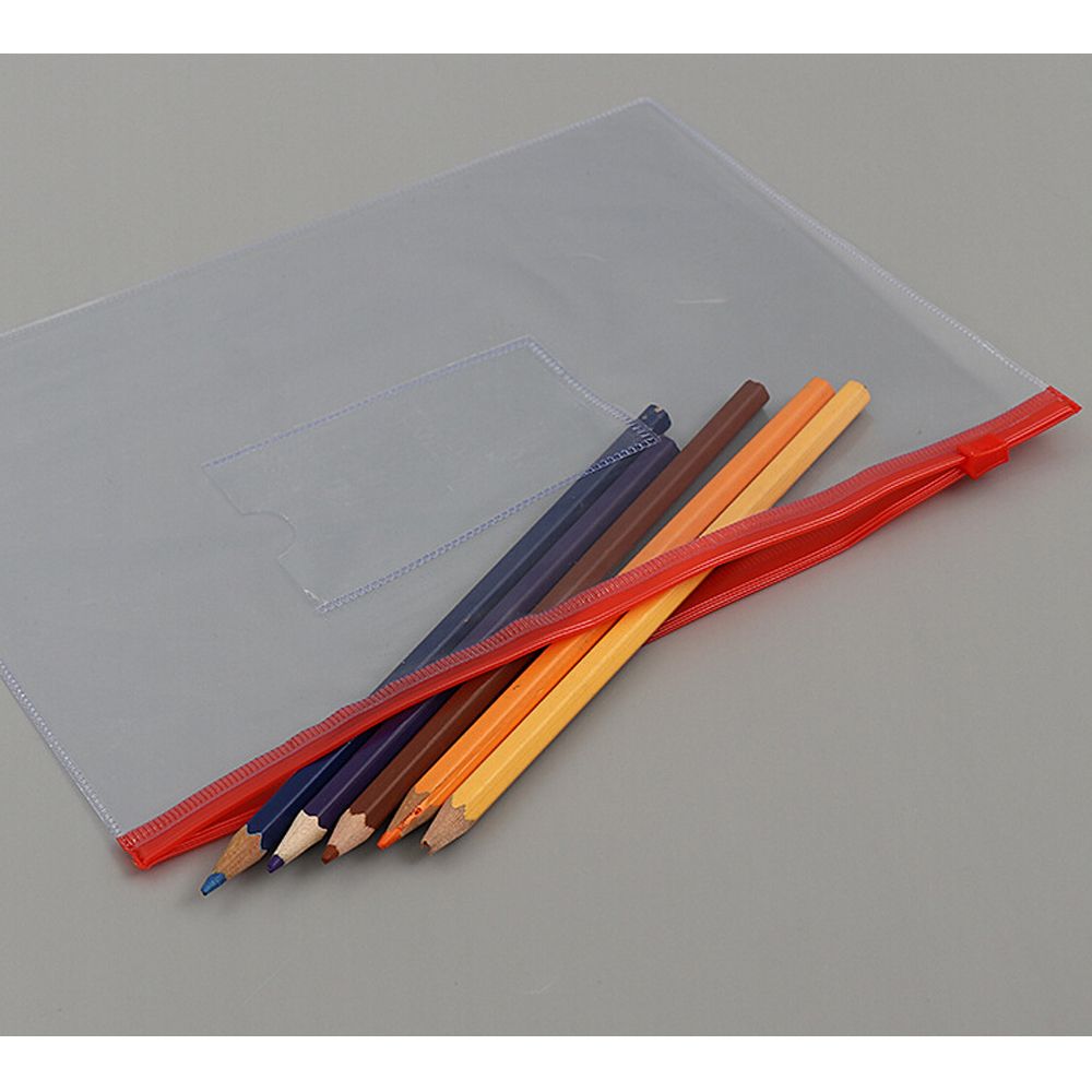 1PC Waterproof Transparent PVC Zipper Bag File Folder Document Filing Bag Stationery Bag Store School Office Supplies