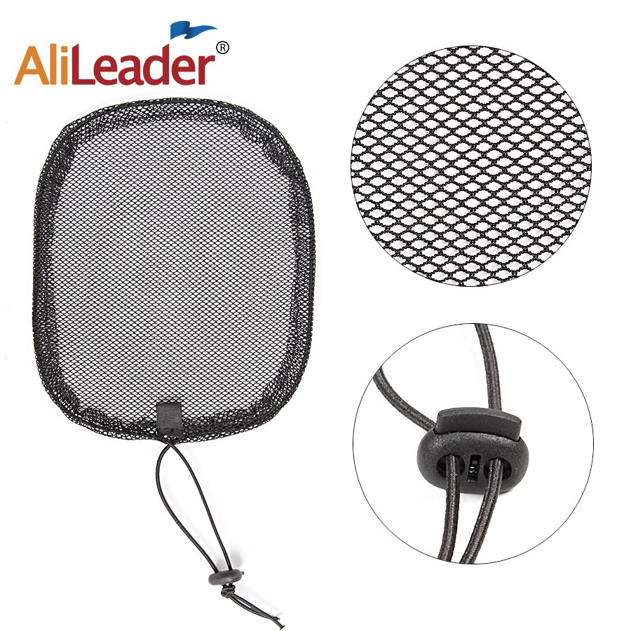 Filet à queue de cheval Afro ajustable noir-S/M/L | Filet avec lanière ajustable sur le dos pour la fabrication queue de cheval, filet pour chignon de cheveux Afro pour femmes 2 pièces