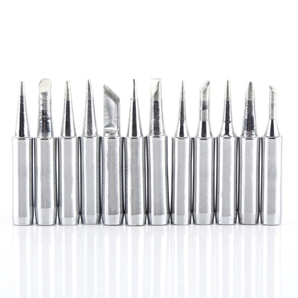 12Pcs 900M Series Lead-Free Soldering Solder Iron Tips for 8586 936 Solder Station Soldering Station Iron Tips Station Tool Kit