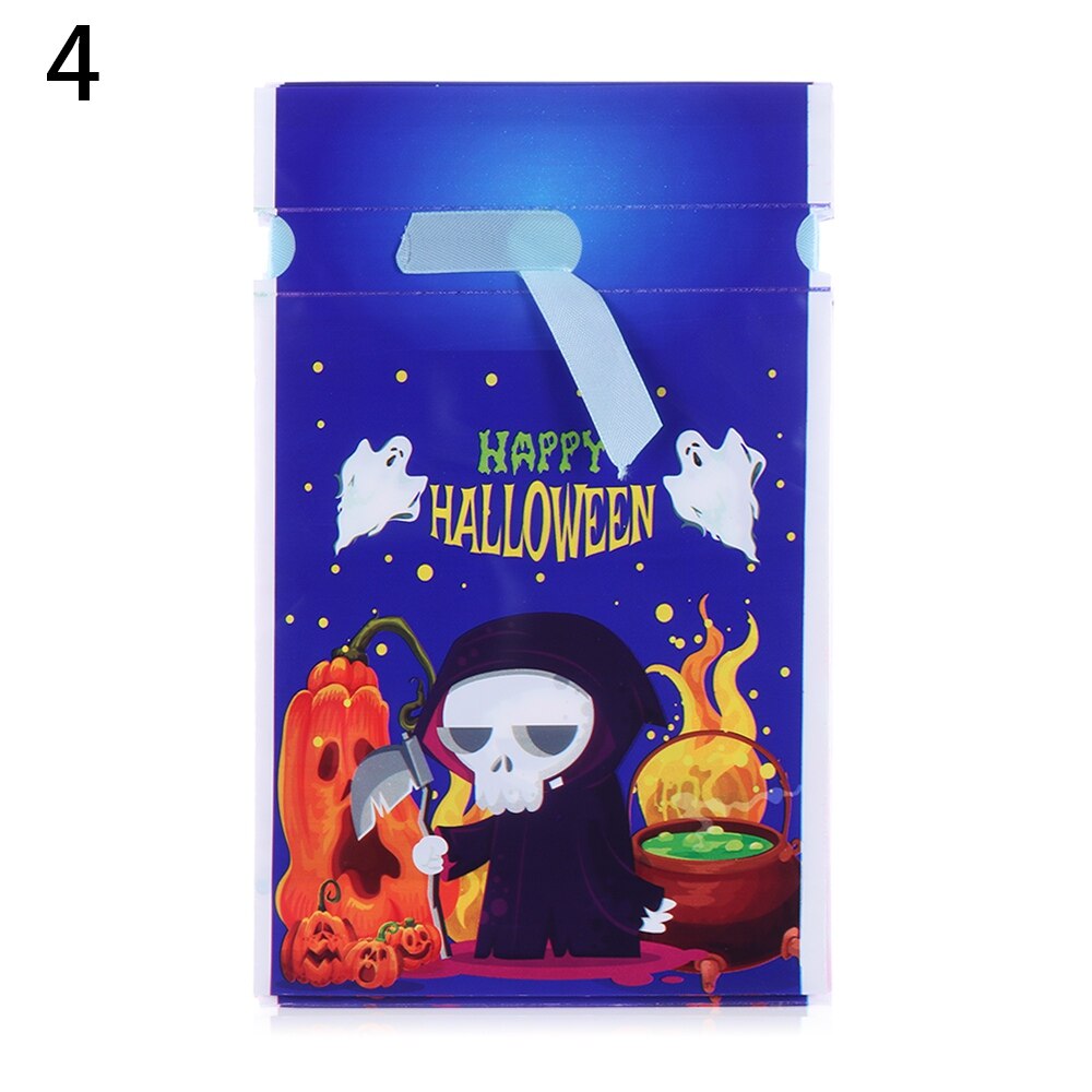 10 stk store halloween-poser småkaker godteripakke snøre innpakning festposer oppbevaring halloween-dekor: 4