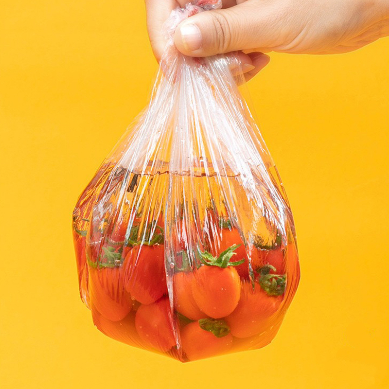 Bolsas de plástico para cubrir alimentos, bolsa de embalaje transparente para mantenimiento fresco de alimentaria, envoltura reutilizable, película adhesiva colorida desechable para cocina