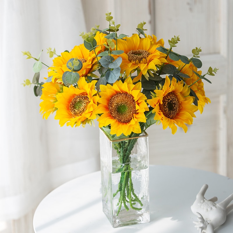 Kunstig blomst solsikke taiyanghua bryllup hjem lille bundtet blomst kunstig blomst kunstig buket