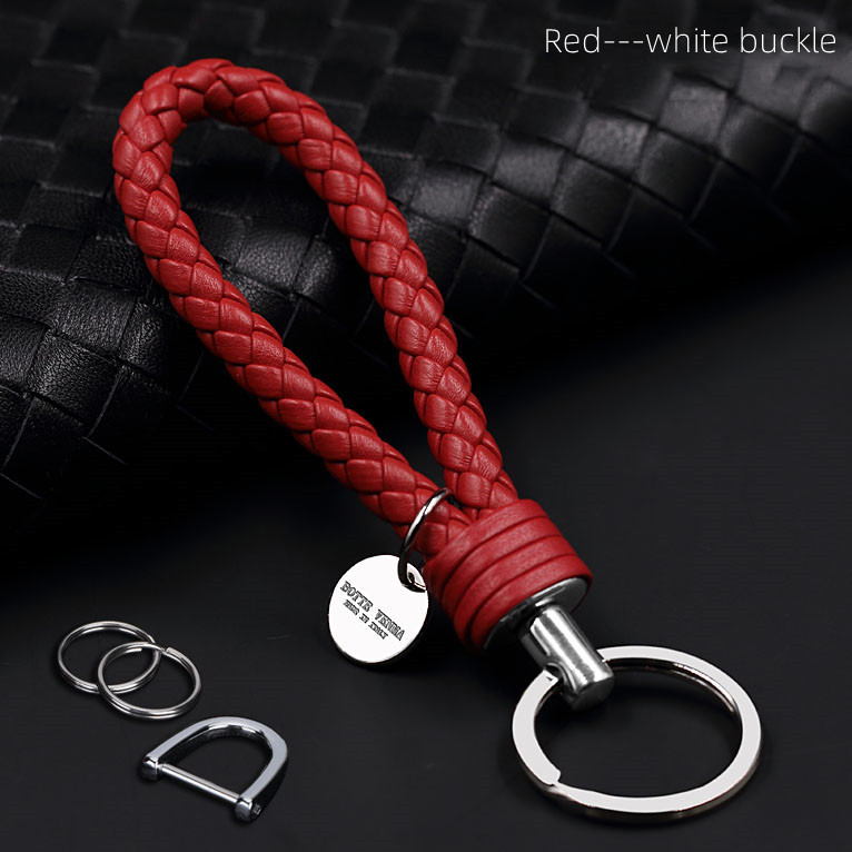 Bilvevd nøkkelring til menn og kvinner, eksklusivt skinnanheng til bilen, nøkkelring til bildeler og tilbehør: Gul