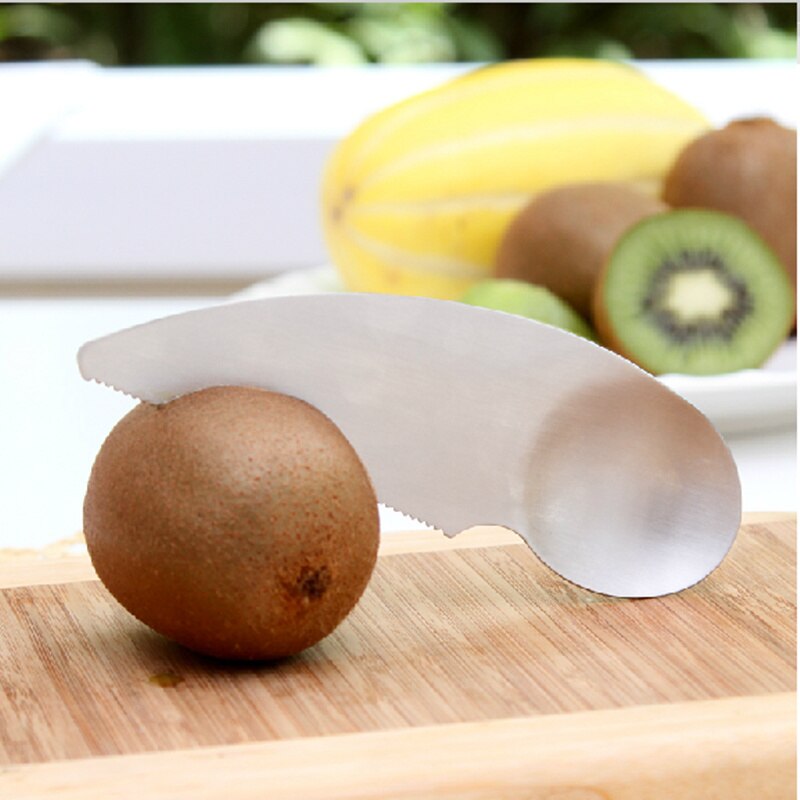 2 in 1 rostfritt stål kiwi grävsked skopa fruktkniv skärare skalare skärare frukt & grönsaker verktyg kök prylar