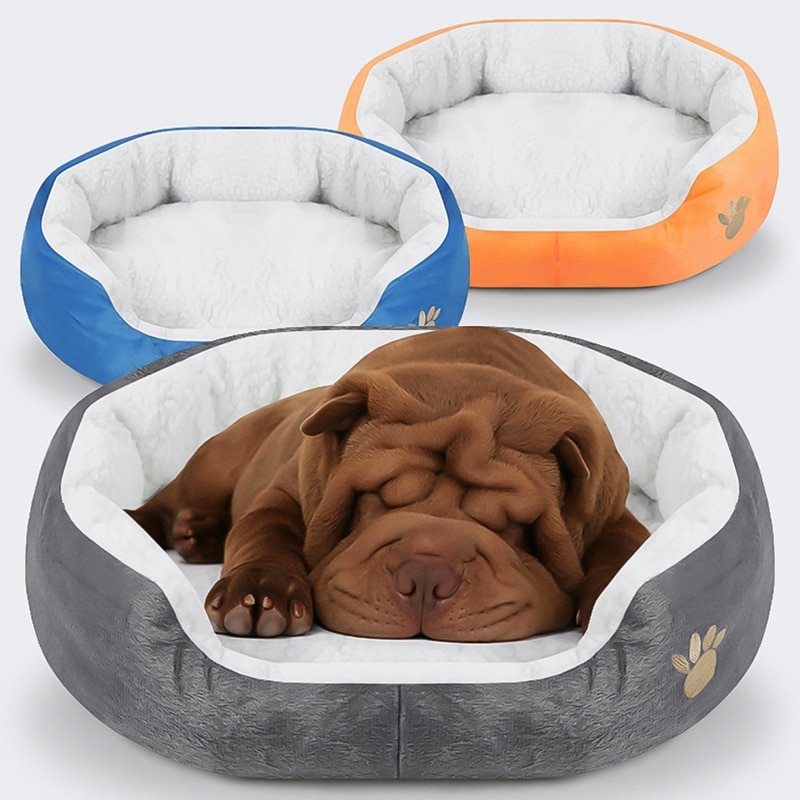 Transer Dog Bed Indoor Polka Dot Print Winter Warm Soft Fleece Pet Dog Cat Bed Mat For Small Medium Dogs