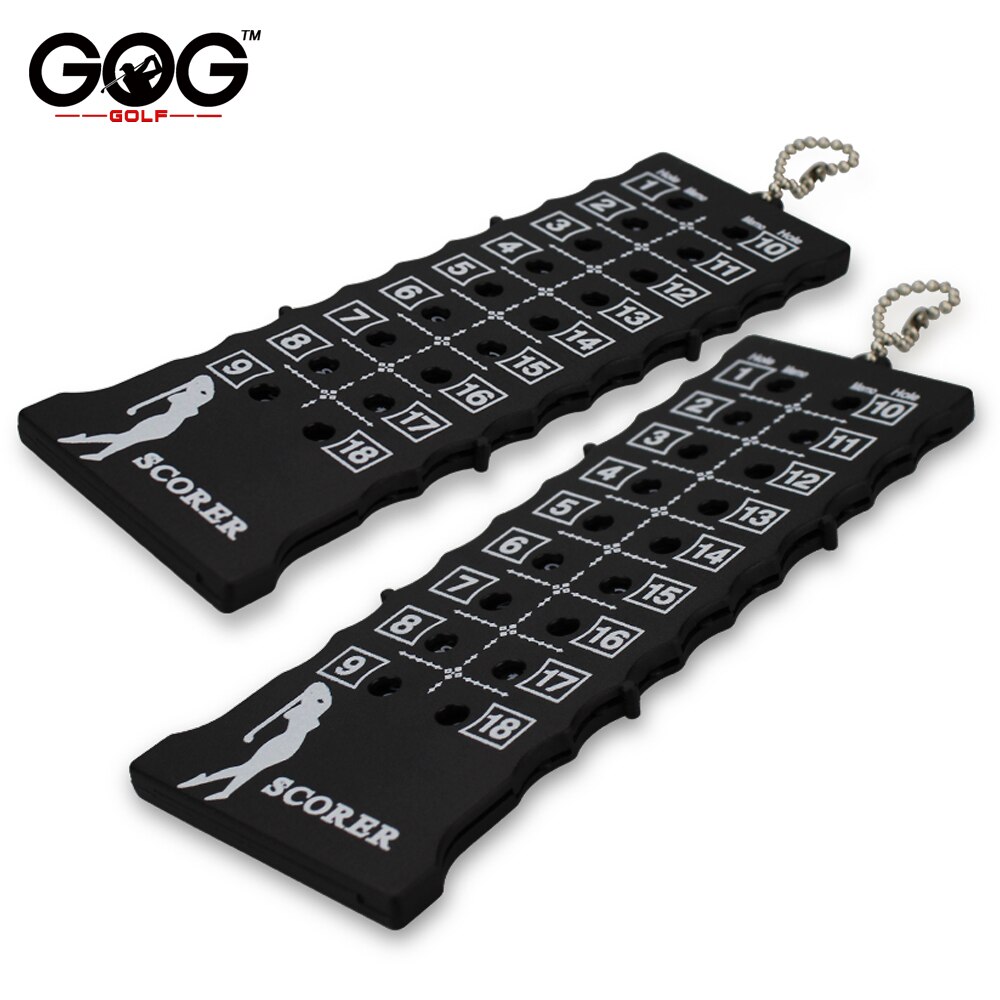 18 gat Golf Score Teller Golf Stroke Putt Score Card Counter Indicator met Sleutelhanger Black