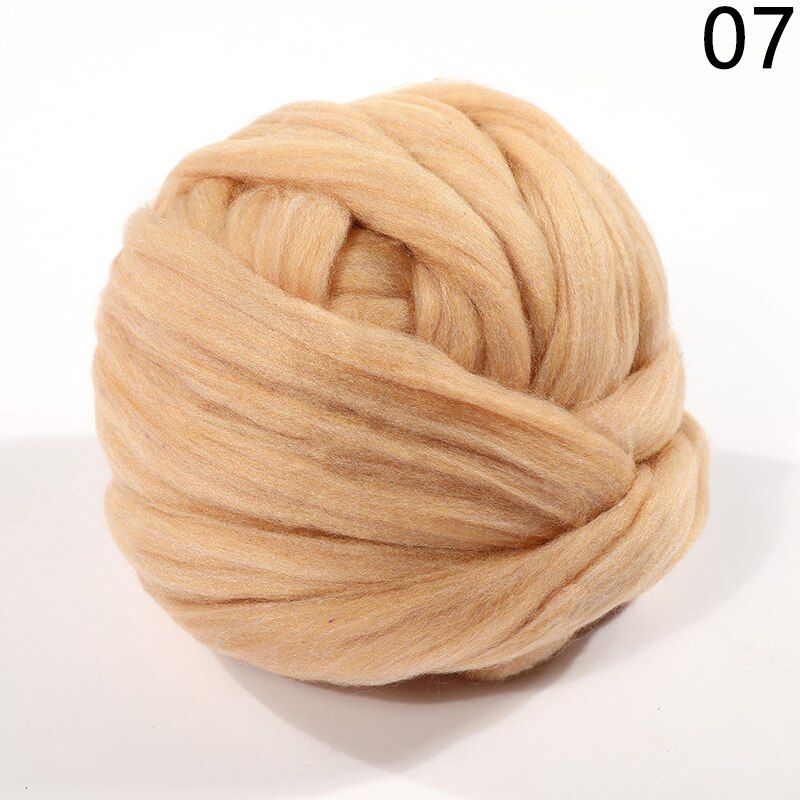 250g Super Thick Natural Wool Chunky Yarn Felt Wool Roving Yarn Spinning Hand Knitting Spin Yarn Diy Blanket Crocheting Supply: 07