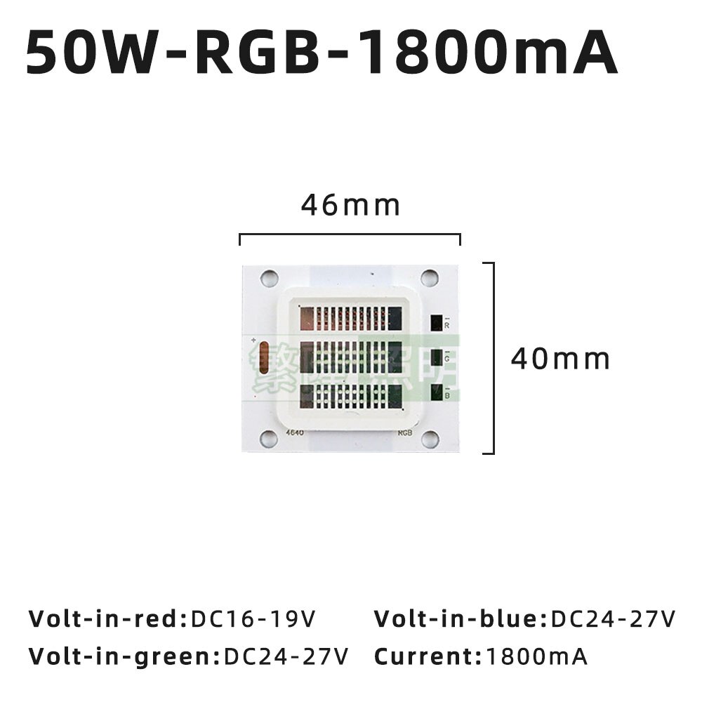 10W 20W 30W 50W RGB LED Chips 450mA 900mA 1800mA COB Light Chips DC6-34V SMD 4640 RGB Light Beads High Power for LED Flood Light
