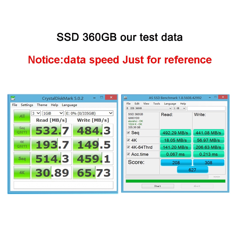 WEIJINTO SSD DA 360GB duro Disk discoteca HDD 360GB SATA3 2.5 Interna solido stato unità per il computer Portatile taccuino desktop e 45 centimetri Cavo SATA