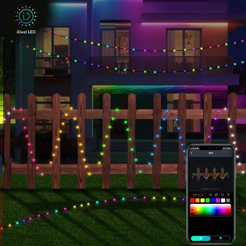 Kerstmis 10M lederen LED-lichtslinger Binnen Buiten DIY Festival Feestslinger Decor Ideale APP-bediening IP65 Koudbestendig