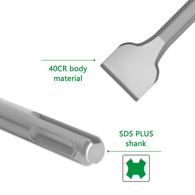 Sds Plus Elektrische Hamer Beitel 4 Stuks 230Mm Tegel Beitel Wees Platte Grote Platte Haak Beitel Breken Beton Baksteen muur Boren