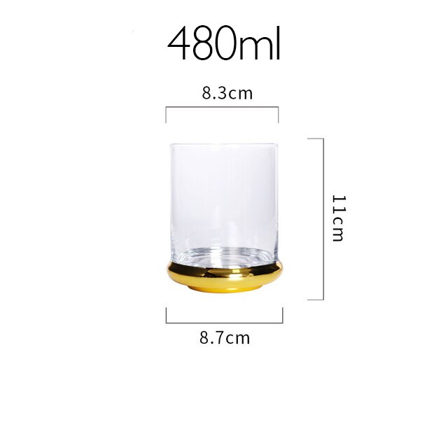 Copa de vino tinto de lujo nórdico, oro galvanizado, copa de champán, Bar, en Hotel, vasos de agua, Copas de Goblets: Clear 480ml