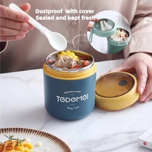500ML Mini Thermos Soup Cup Lunch Box Stainless Steel Food Thermos Mug Container Microwave Oven Soup Cup Bento Box For Kids