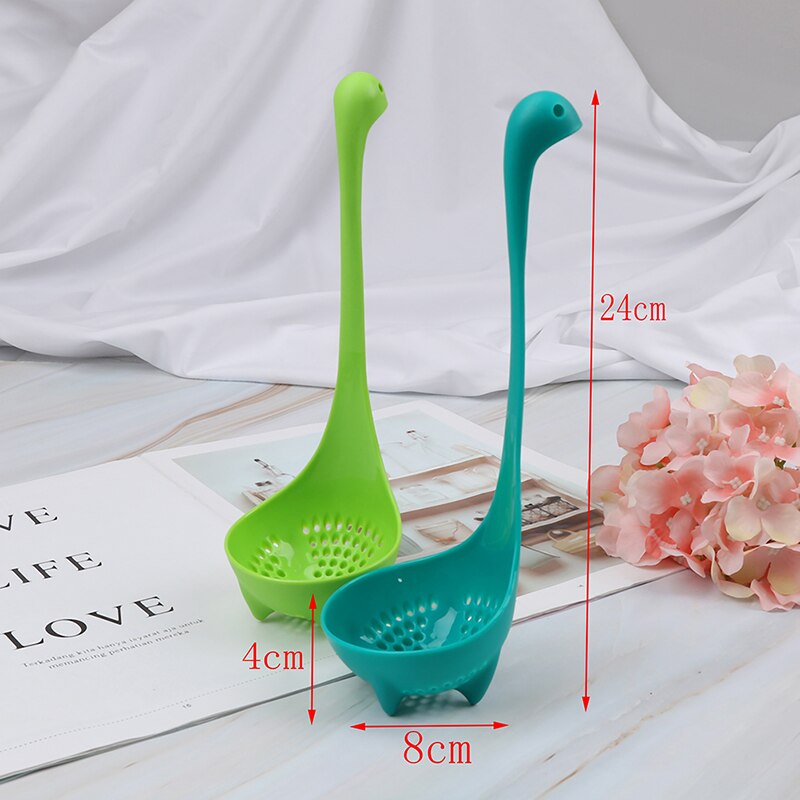 Food-Grade Pp Leuke Dinosaurus Soeplepels Cartoon Monster Lange Staal Servies Servies Creatieve Modellering Pollepel Keuken Gere