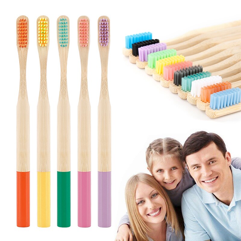 1PC Eco-Friendly Natural Bamboo Charcoal Toothbrush Soft Bristle Low Carbon Wooden Handle Tooth Brush Oral Care