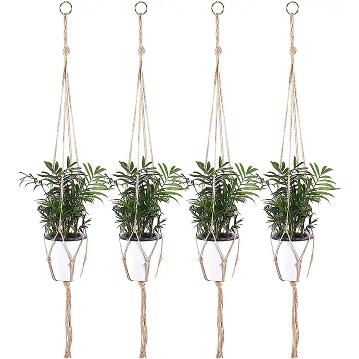 Macramé hecho a mano colgador de plantas cestas soporte para macetas balcón colgante maceta cesta decoración cuerda de elevación suministros de jardín para el hogar