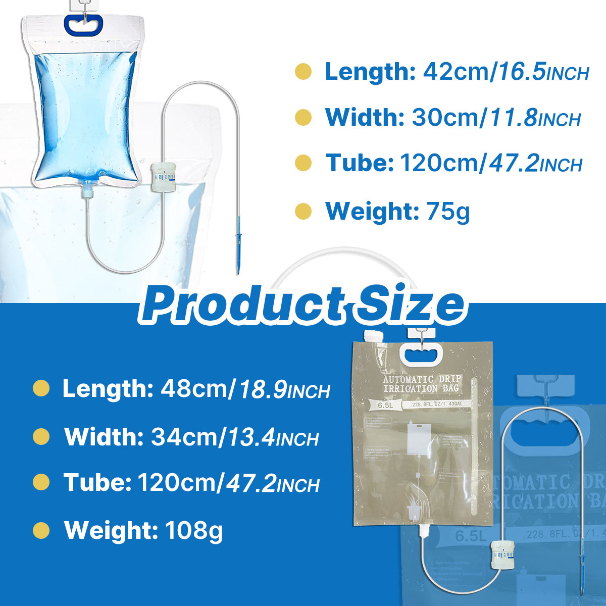 Dispositivo de riego automático de 5,2l/6,5l, Control de flujo de goteo de agua, mantenimiento de plantas y flores, bolsa de agua de riego