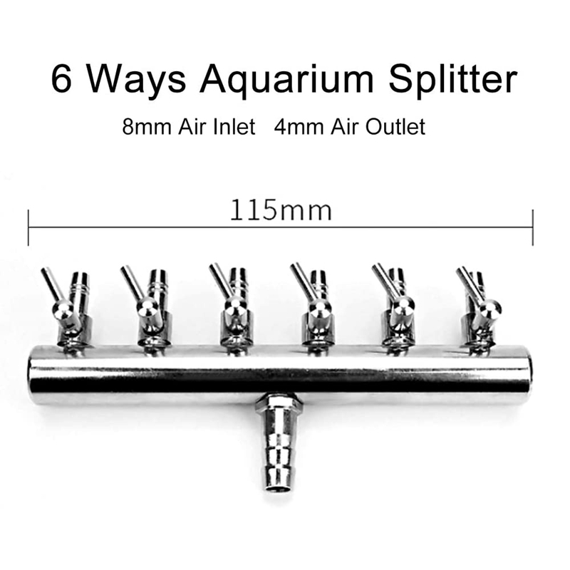 Aquarium Air Flow Splitter Fish Tank Air Regelklep Zuurstof Distributeur Aquarium Luchtpomp Accessoires 6 Manier