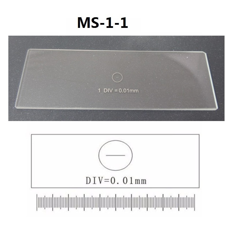 Microscope Calibration Stage Micrometer Glass slide Reticle Measuring Ruler for Stereo Biological Microscope Cross Dot Scale: Brown