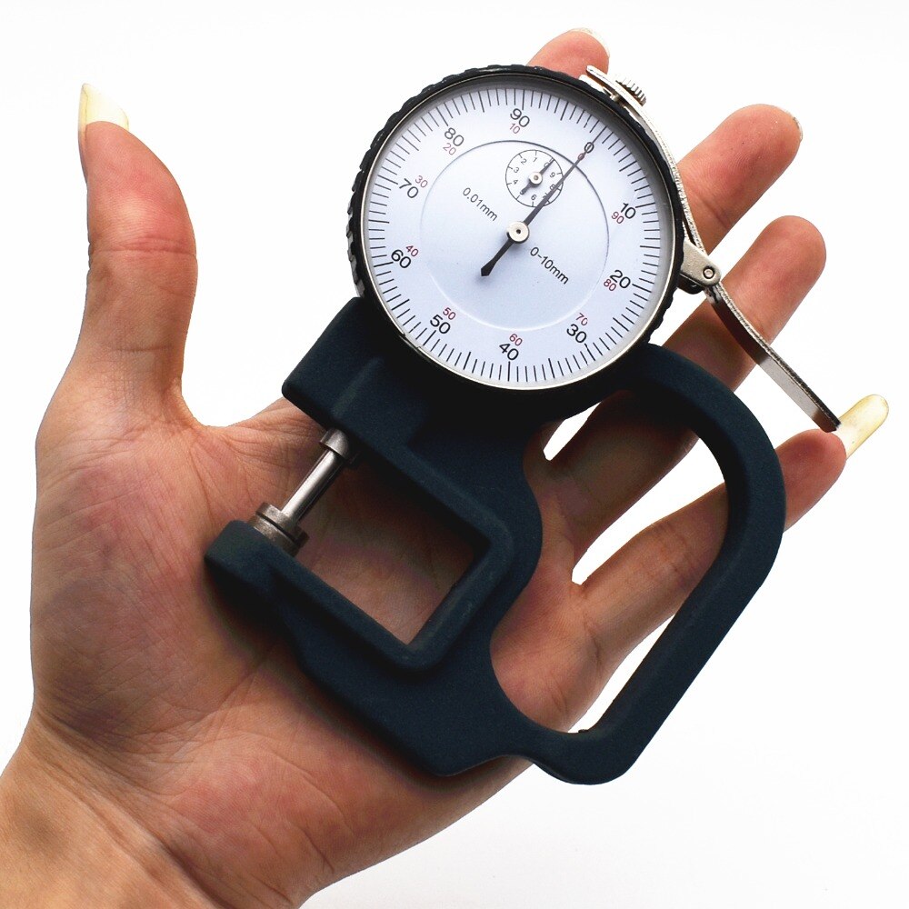 Leather Paper Dial Thickness Gauge 0-10mm 0.01mm Metal Case High Precision Micrometer Tester Width Measuring Instrument Tools