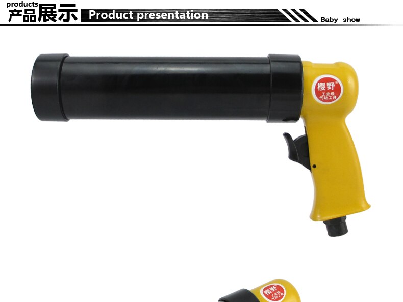 Pneumatic Applicator For 310ml Cartridge Adhensive And Sealant Dispenser Aluminum Barrel Air Caulking Gun Airflow Compact