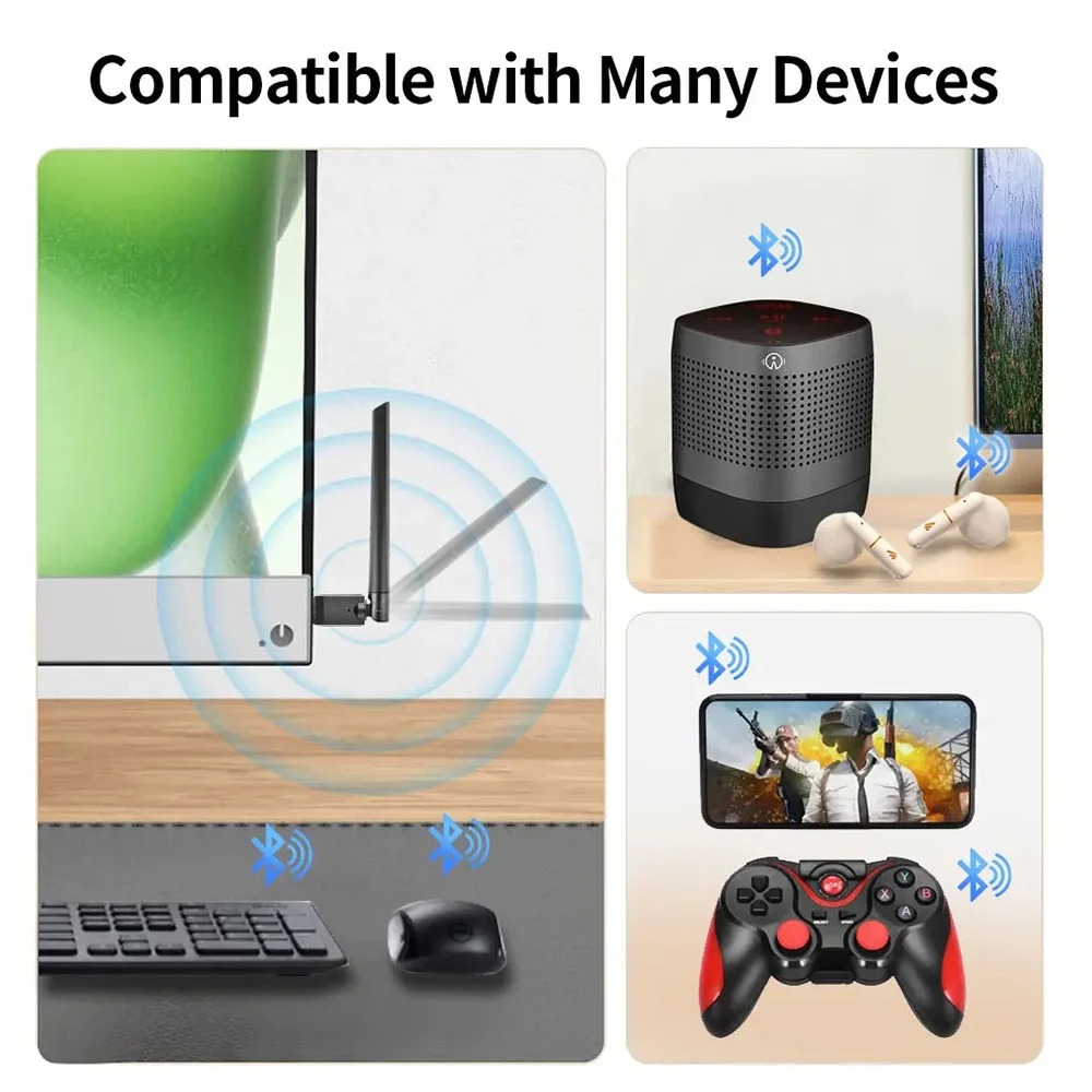 adapter Bluetooth 6.0 z anteną USB Dongle Odbiornik i nadajnik Bluetooth robić klawiatury i myszy okna 11/10/8.1 Bez sterowników