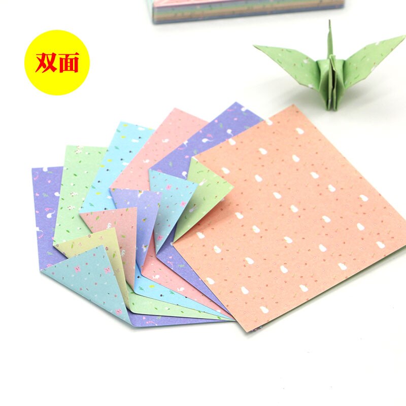 Double Sided Printing Trumpet Square Origami Paper Printing Handmade Originated Paper Floral Origami DIY Quilling Paper Crane