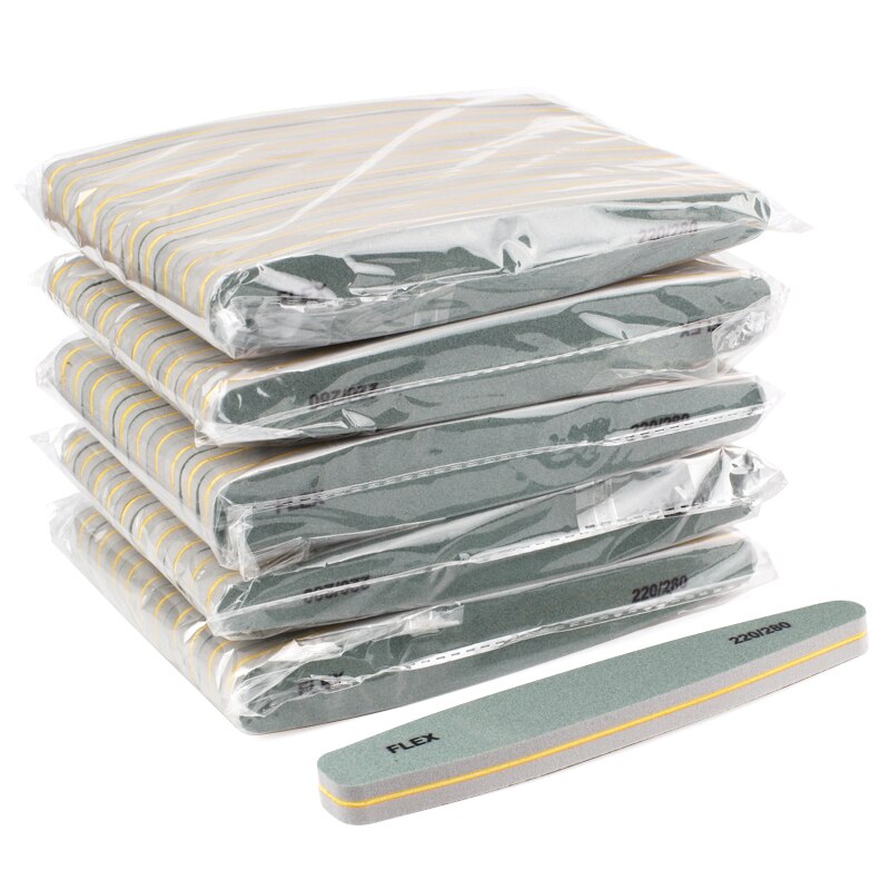 Limas de uñas de esponja de doble cara, bloque pulidor de uñas de papel de lija verde 220/280 de grano para manicura, herramientas de tablero de esmeril, 5 unids/lote