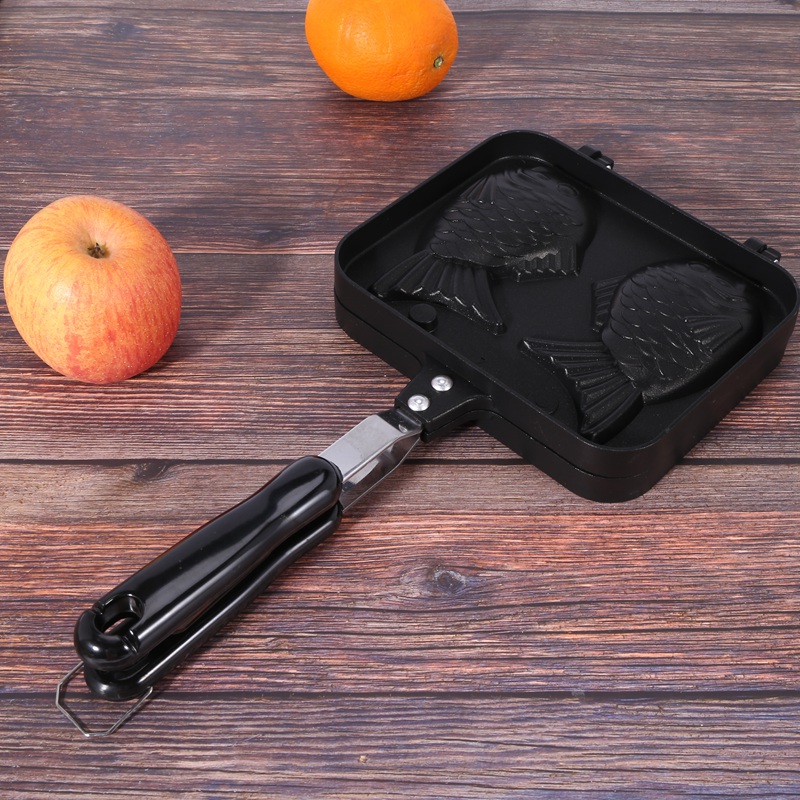 Taiyaki-sartén japonesa con forma de pez doble, utensilio para hacer tartas, hacer gofres y postres calientes
