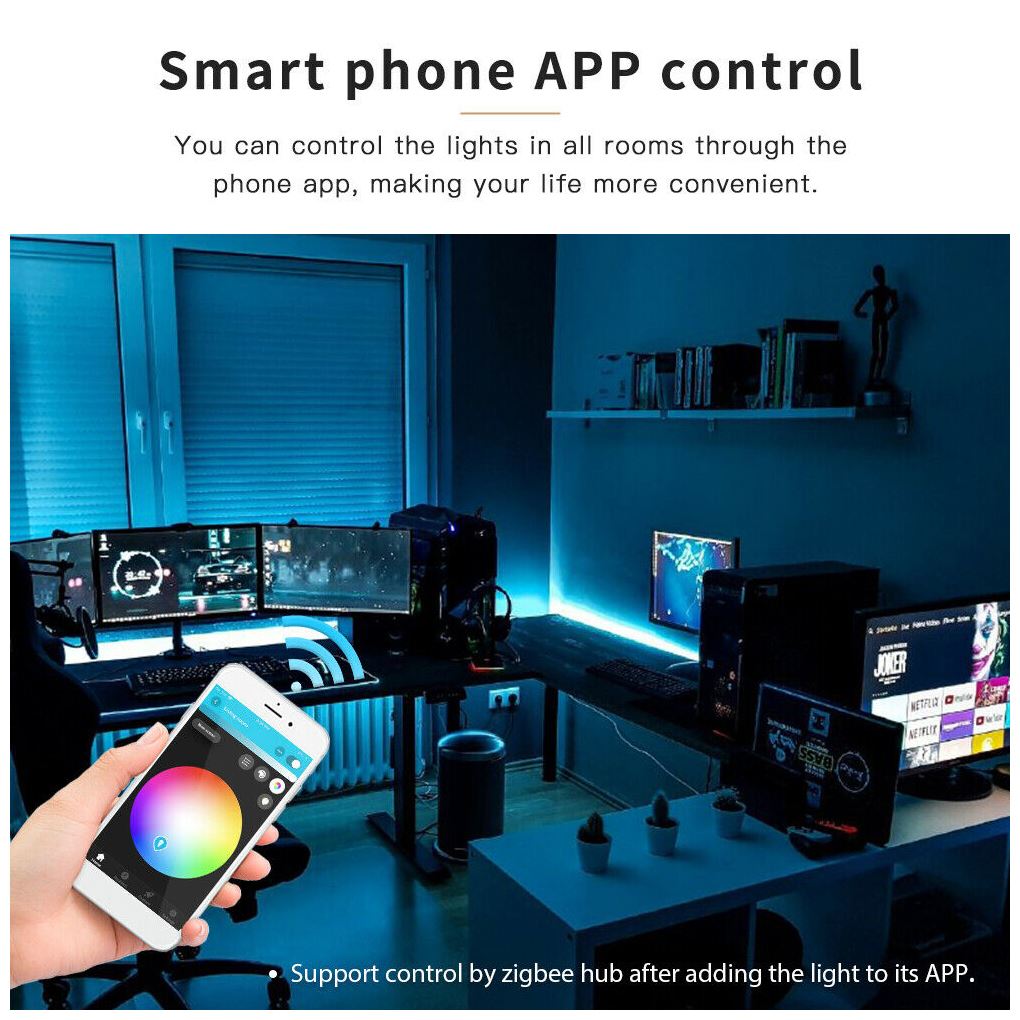 TUYA Zigbee Smart Mini Led Strip Controller 5V-24V RGBW RGBWW RGB + CCT RGB Dimmer Controller Alexa Echo Plus Voice Control