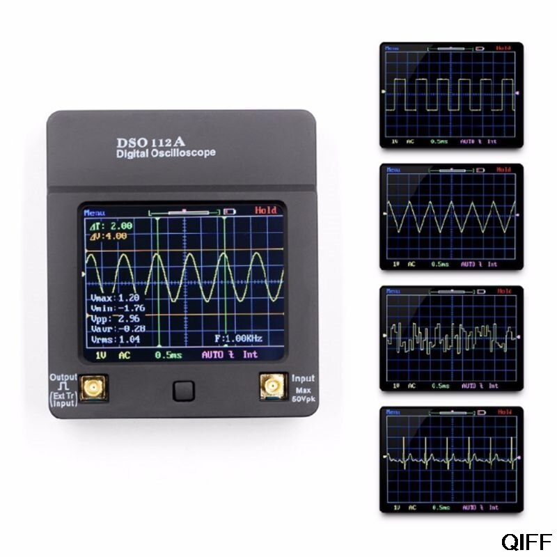 DSO 112A Mini Digital Oscilloscope Touch Screen TFT Portable Pocket USB Interface 2MHz Bandwidth 5Msps Sampling Rate Aug. 12