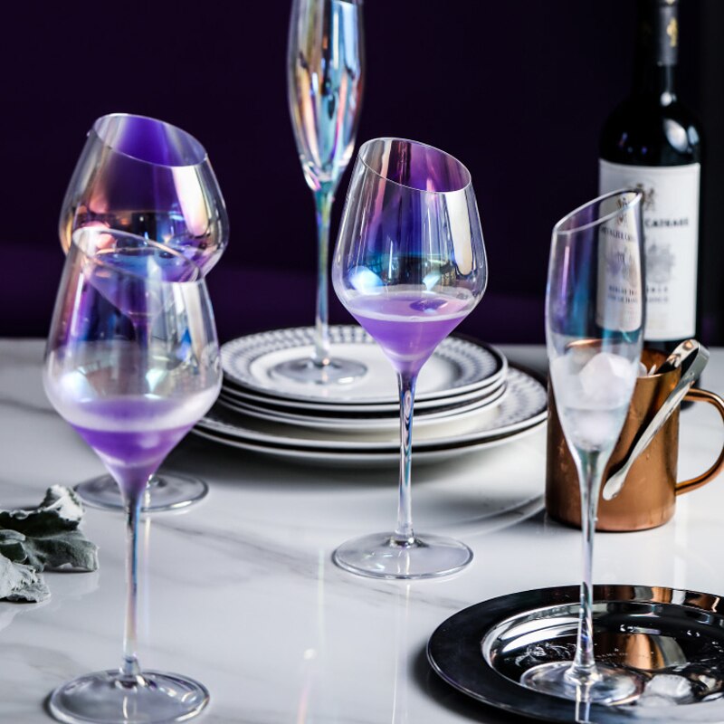Farbige Schräg Wein Gläser Weinglas Tasse Dekorationen Für Heimat Hochzeit Wein Gläser Bar Hotel Party Hochzeit Dekoration