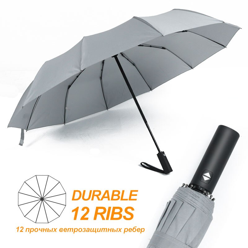 12K Strong Wind Resistant Folding Automatic Umbrella Men Rain Women Parasol Big Umbrellas Business Portable Long Handle Paraguas