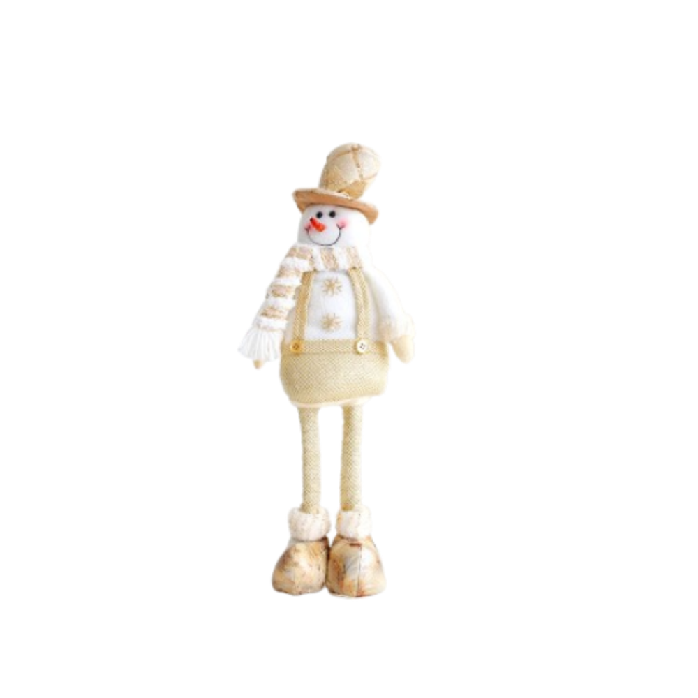 Large Christmas Plush Doll Ornaments Gold Snowman Elk Santa Claus Retractable Doll Telescopic Cute Merry Christmas Decoration: Dark Khaki