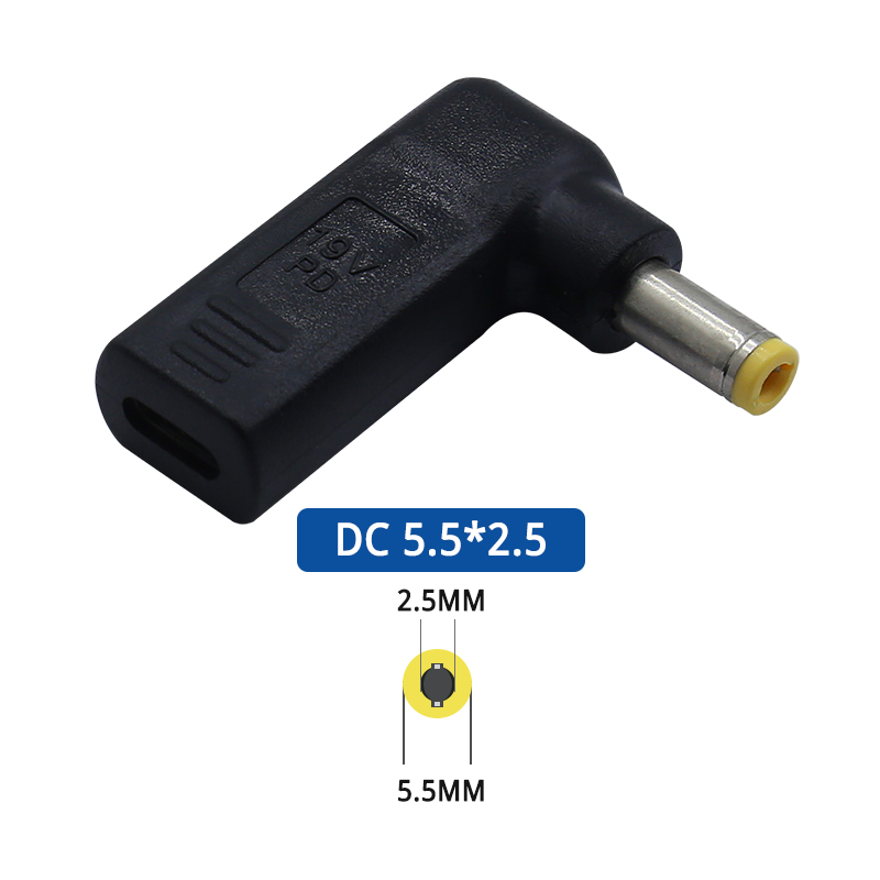 Adaptador de carregador de energia para laptop pd 65w tipo-c fêmea para dc macho plug quadrado 7.4*5.0mm para lenovo hp dell asus notebook conector: Outros