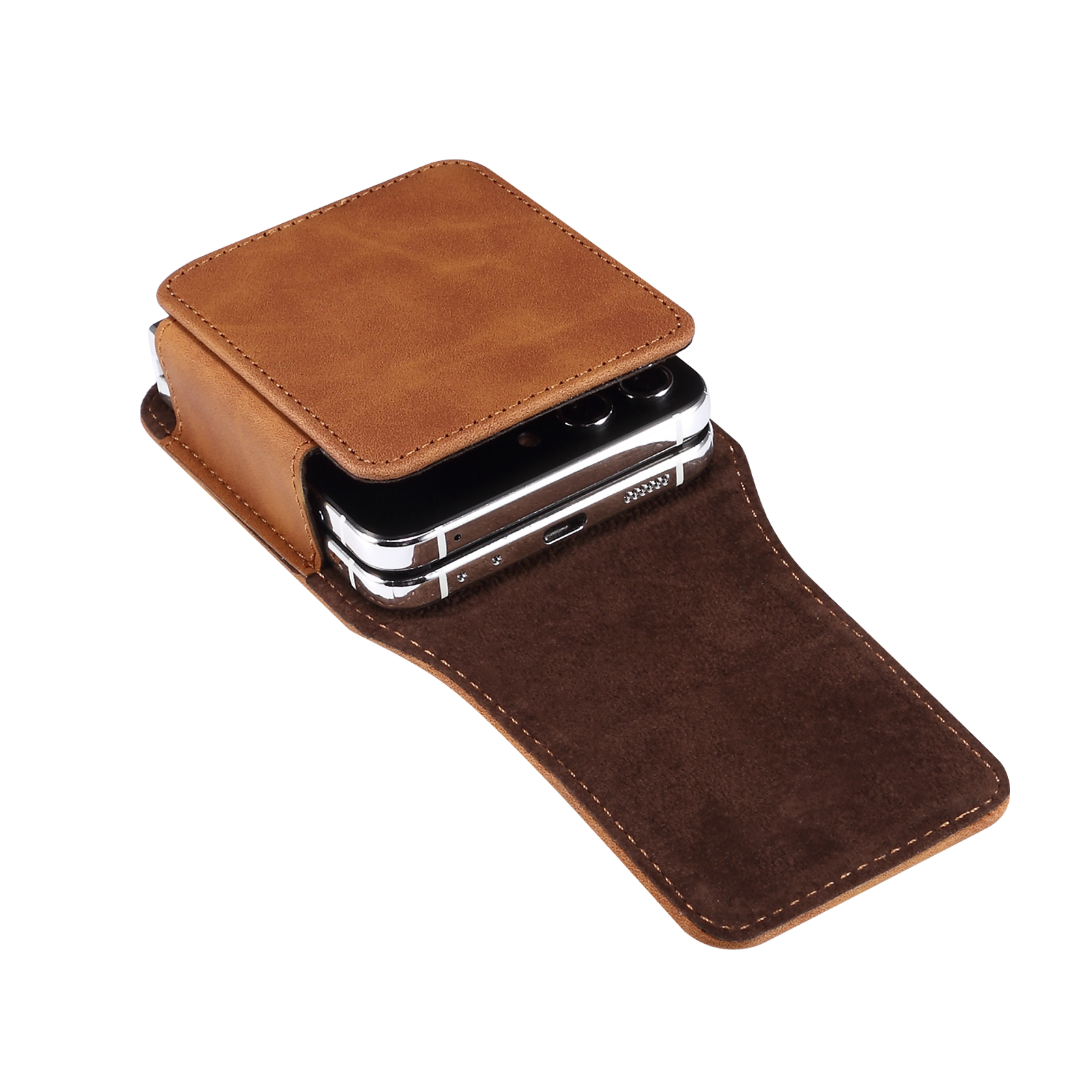 Leren Riem Clip Case Heren Heuptas Voor Motorola Moto Razr 50 40 Ultra 2024 5G,Vivo X Tecno Phantom Magic V Flip Holster Buidel
