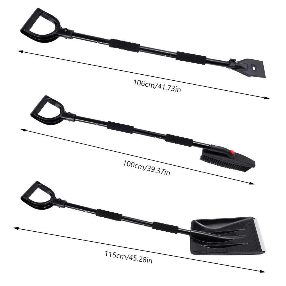 3-in-1 Extendable Snow Shovel Ice Scraper Snow Brush Water Remover For Car Auto SUV Frost Windshield Cleaner Winter Tool