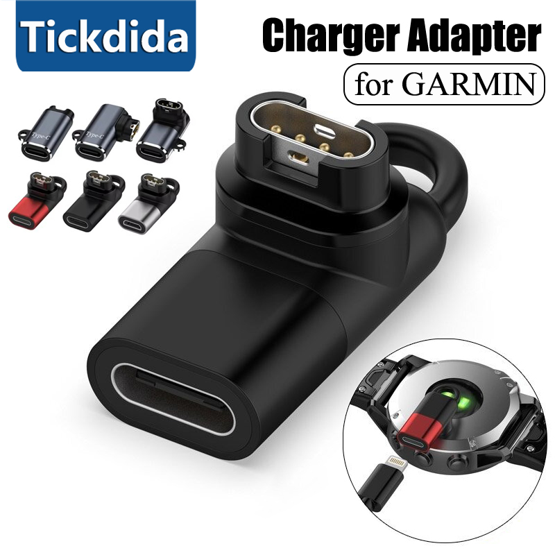 Type C Lader Adapter voor Garmin Fenix 8 7 6 5 8X 7X 6X Tactix Oplaadadapter Micro/IOS USB voor Garmin Horloge Oplader Adapter