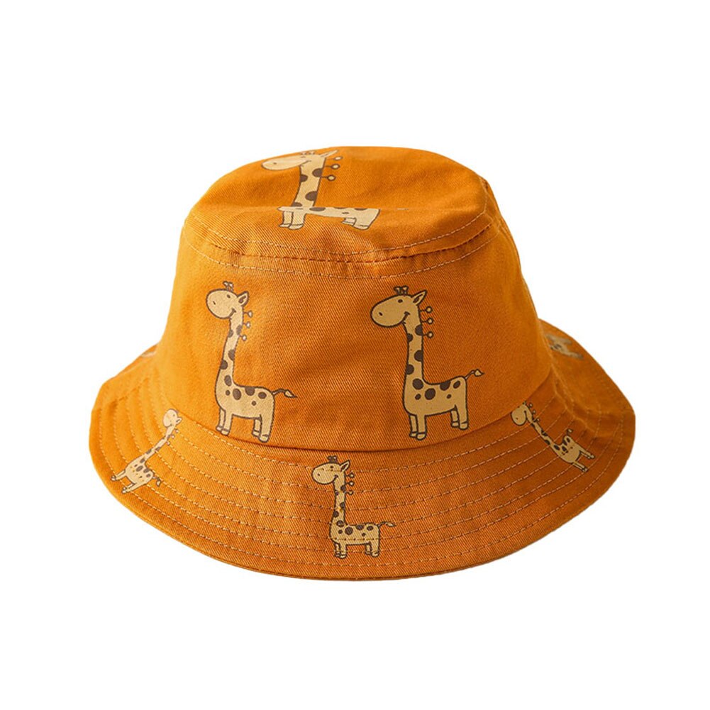 Kids Hoeden Zomer Unisex Kinderen Cartoon Giraffe Print Outdoor Uv-bescherming Zonnehoed Emmer Cap Kinderen Zonnehoed Outdoor Cap кепка: YELLOW