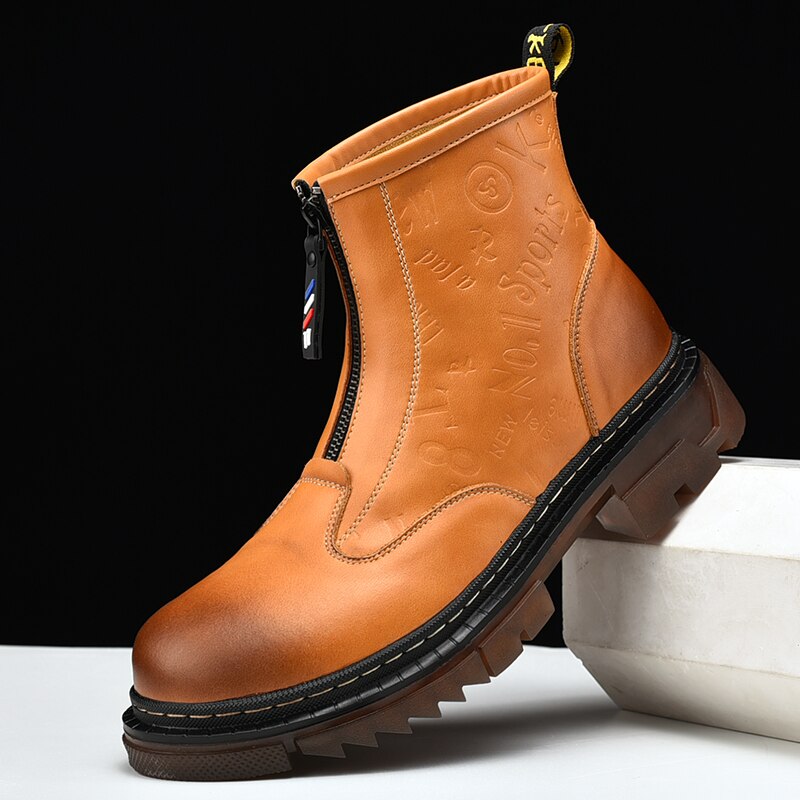 Vinter män kohud läder chelsea boots vintage brittiska causal martin boots utomhus vattentäta ankel boots stor storlek