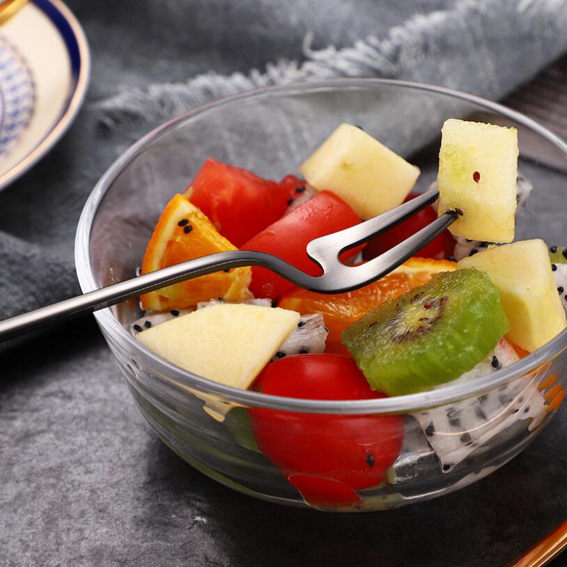 stainless stirring Small spoon hanging cup spoon dessert fruit fork coffe spoon cute stainless steel forks coffee accessories