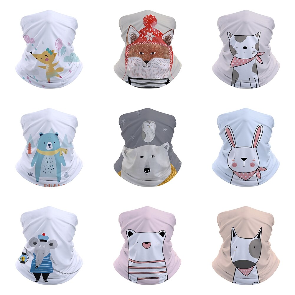 Bandana sans couture avec animaux à petits yeux pour enfants, bandeau, masque facial, écharpe tubulaire, cagoule, couvre-chef